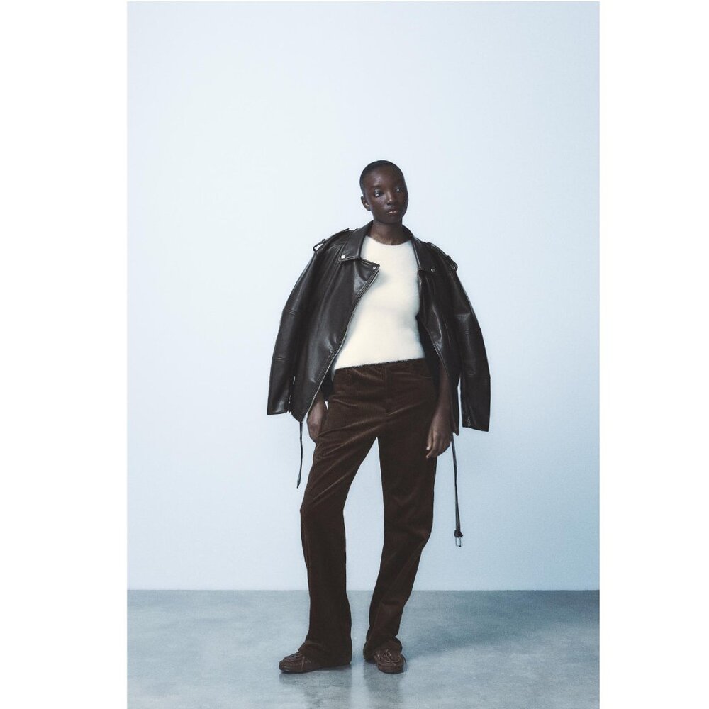 NWT Zara Faux Fur Tie Back Top Size Small